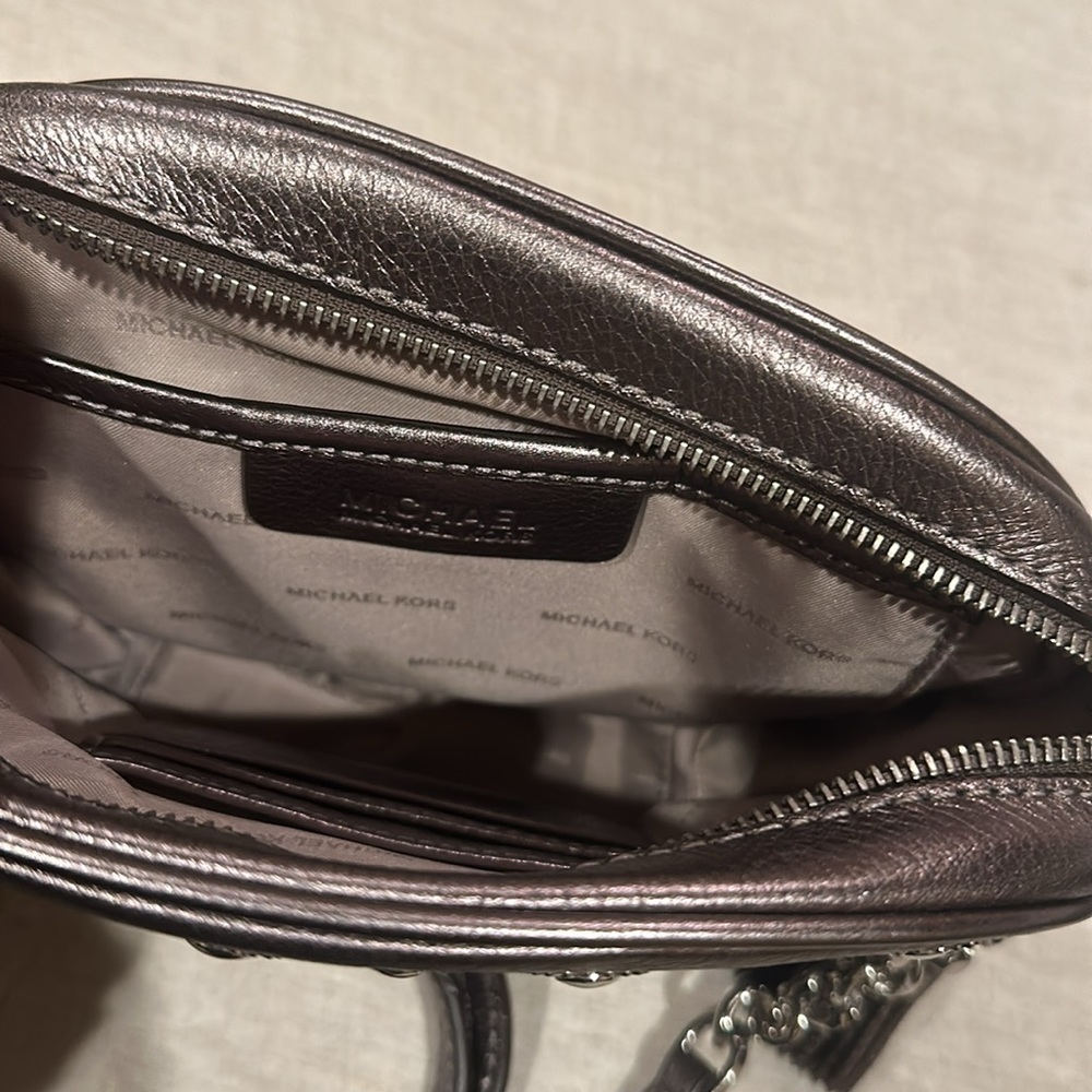 Michael Kors Ginny Studded Leather Crossbody Purse - Picture 4 of 8
